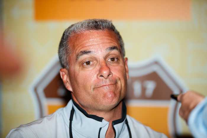 Feb 21, 2017; Phoenix, AZ, USA; Kansas City Royals general manager Dayton Moore during Spring Training Media Day at The Arizona Biltmore. Mandatory Credit: Mark J. Rebilas-USA TODAY Sports